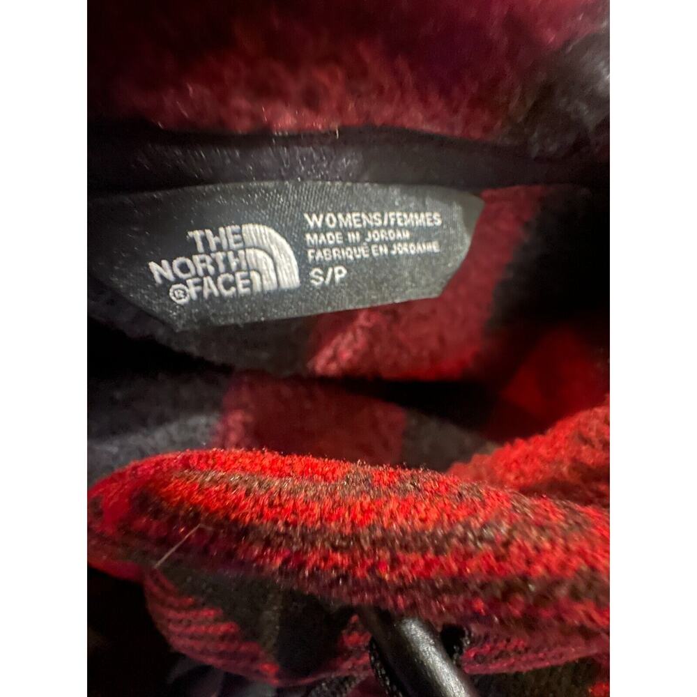 The North Face Crescent Buffalo Plaid Fleece Toggle Hooded Pullover Womens Small - Picture 10 of 16